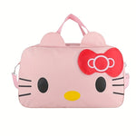 Women's Red Nylon Duffel Bag - Cartoon Design, Large Capacity | Portable & Short Handle | Hand Washable