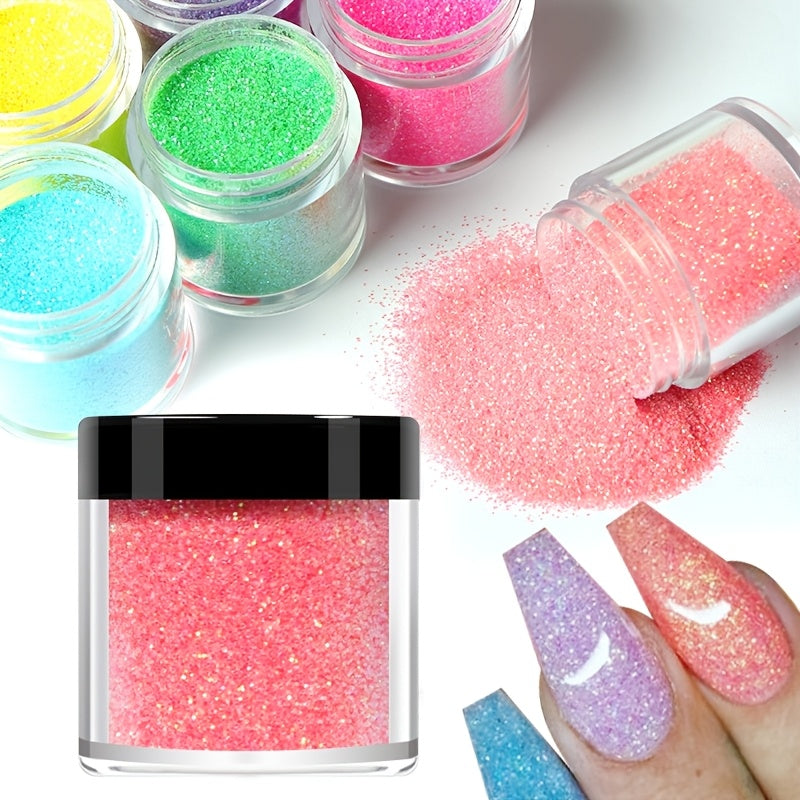 3pcs/Set Bottled Candy Colored Nail Glitter Summer Color 0.2Mm Fine Glitter Powder