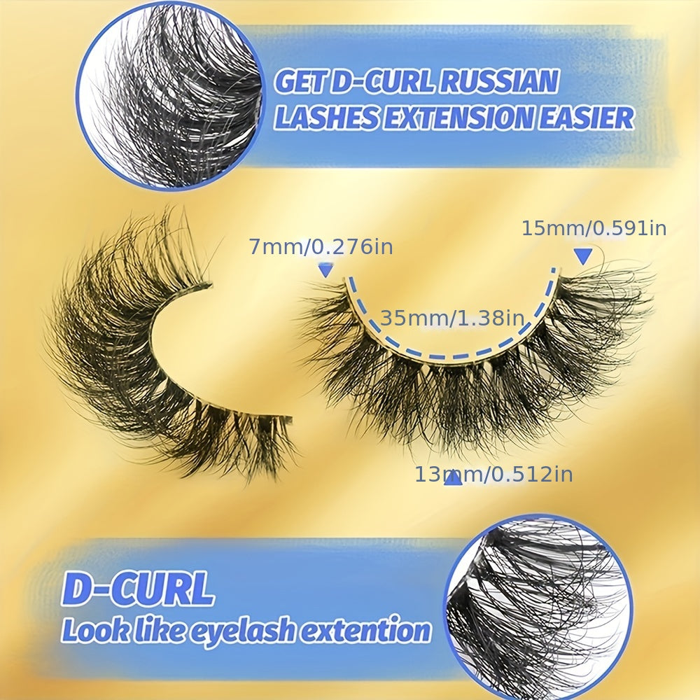 10 Pairs Luxurious 3D Faux Mink Eyelashes - Fluffy, Soft, Wispy Volume - Natural Long E-Girls Style, D Curl, 10-12mm - Perfect for Dramatic Eye Enhancement