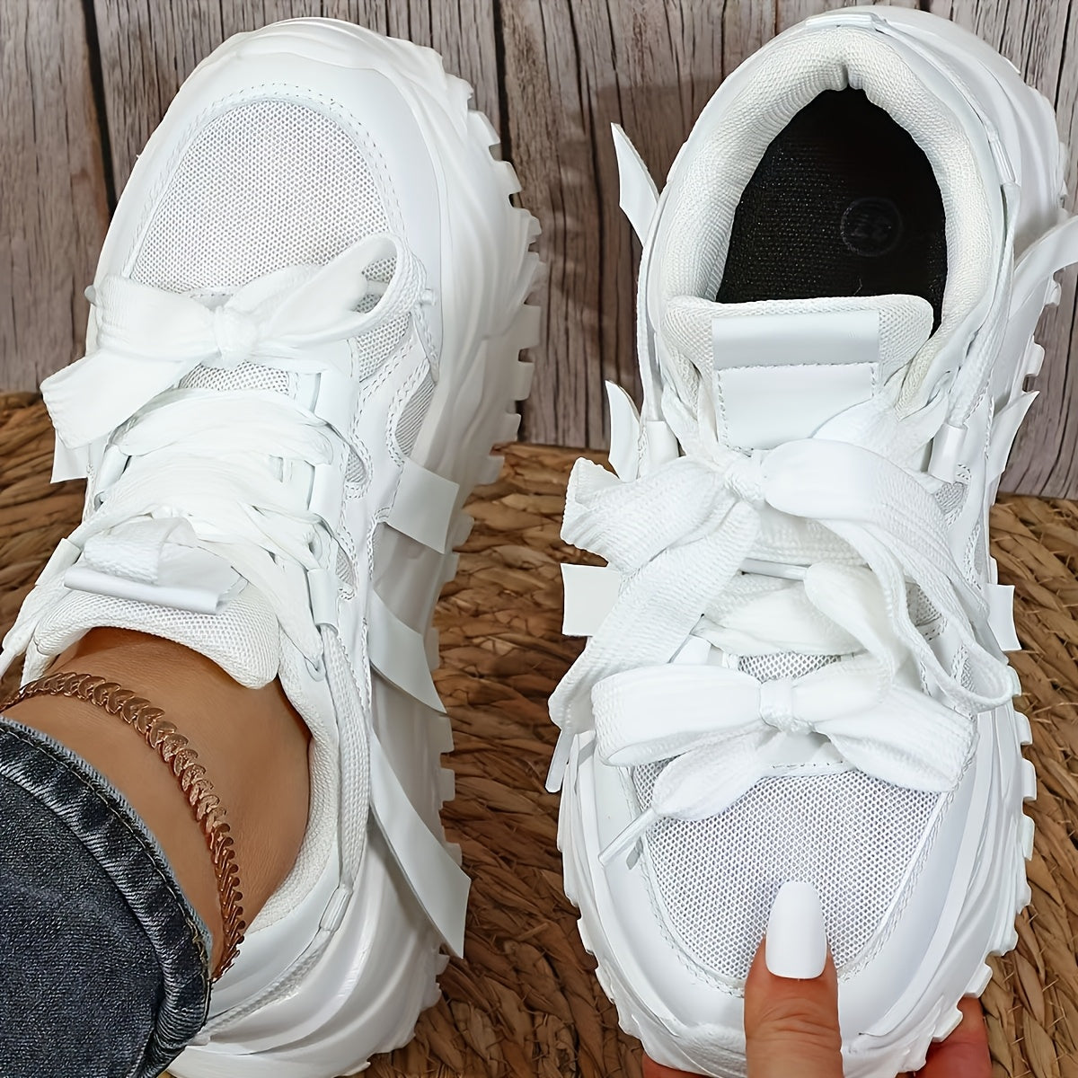 Chunky High-Top Sneakers for Women - Pink Breathable Mesh Dad Walking Shoes with Cushioned EVA Sole, Comfortable & Stylish for Casual Outings & Light Activities, Light Activity Footwear | Stylish Hightops | Sneakers, Ladies S