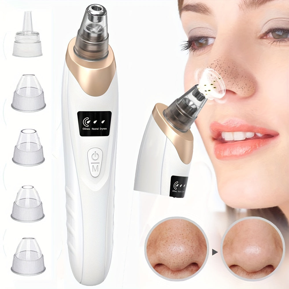 2023 Newest Pore Vacuum, Facial Pore Cleaner - 5 Suction Power, 5 Probes, USB Rechargeable Vacuum Kit Electric Tool for Adult