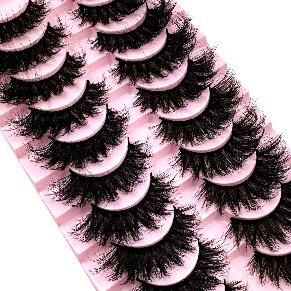 10 Pairs New False Eyelashes Cat Eye Fluffy False Mink Eyelashes 8D Wispy Eyelashes Dramatic Long Thick Curled False Eyelashes Natural Looking Soft Fluffy 3D False Eyelashes Russian Curled Eyelashes