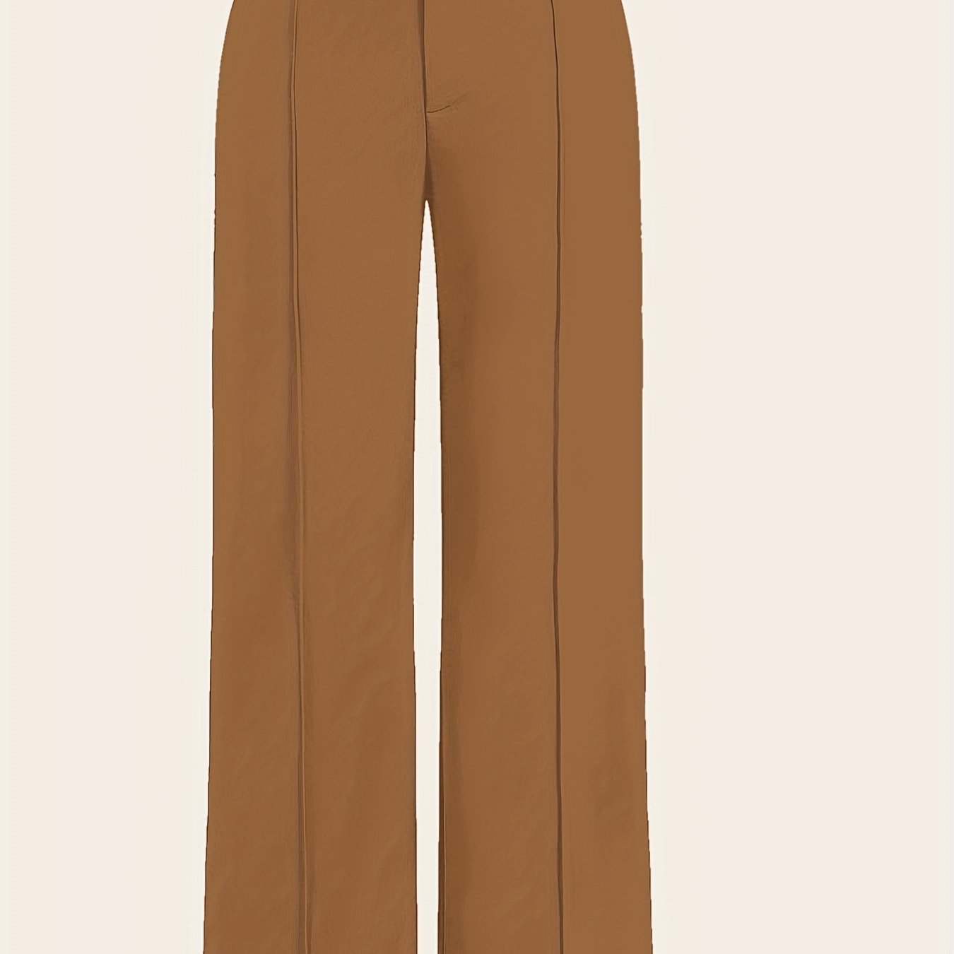 Asymmetrical High Waist Pants, Elegant Solid Color Straight Leg Pants For Spring & Fall, Women's Clothing