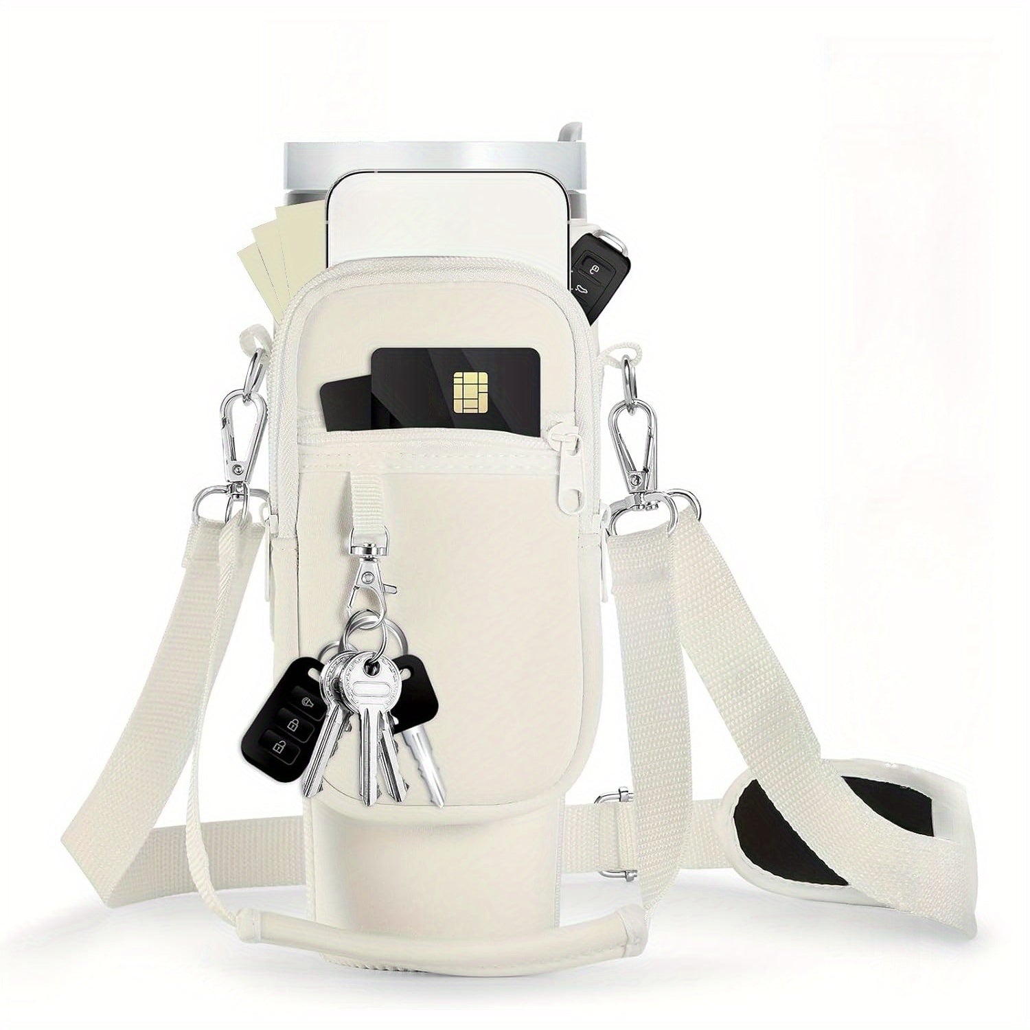An Insulated Water Bottle Holder with Durable Neoprene Support, an Innovative Fit Design, And Adjustable Straps for a Secure Fit, Easy Portability, And Keeps Drinks Hot Or Cold for Hours (Cup Not Included)