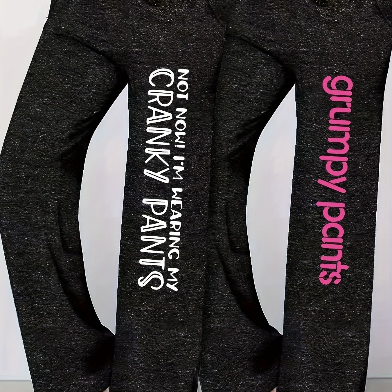 Women'S Casual Drawstring Pants with "Not Cranky, I'm Wearing My Grumpy Pants" Print - All-Season, Straight Leg, Comfortable, Relaxed Fit, Allseason Pants | Playful Print Pants | Comfortable Fit
