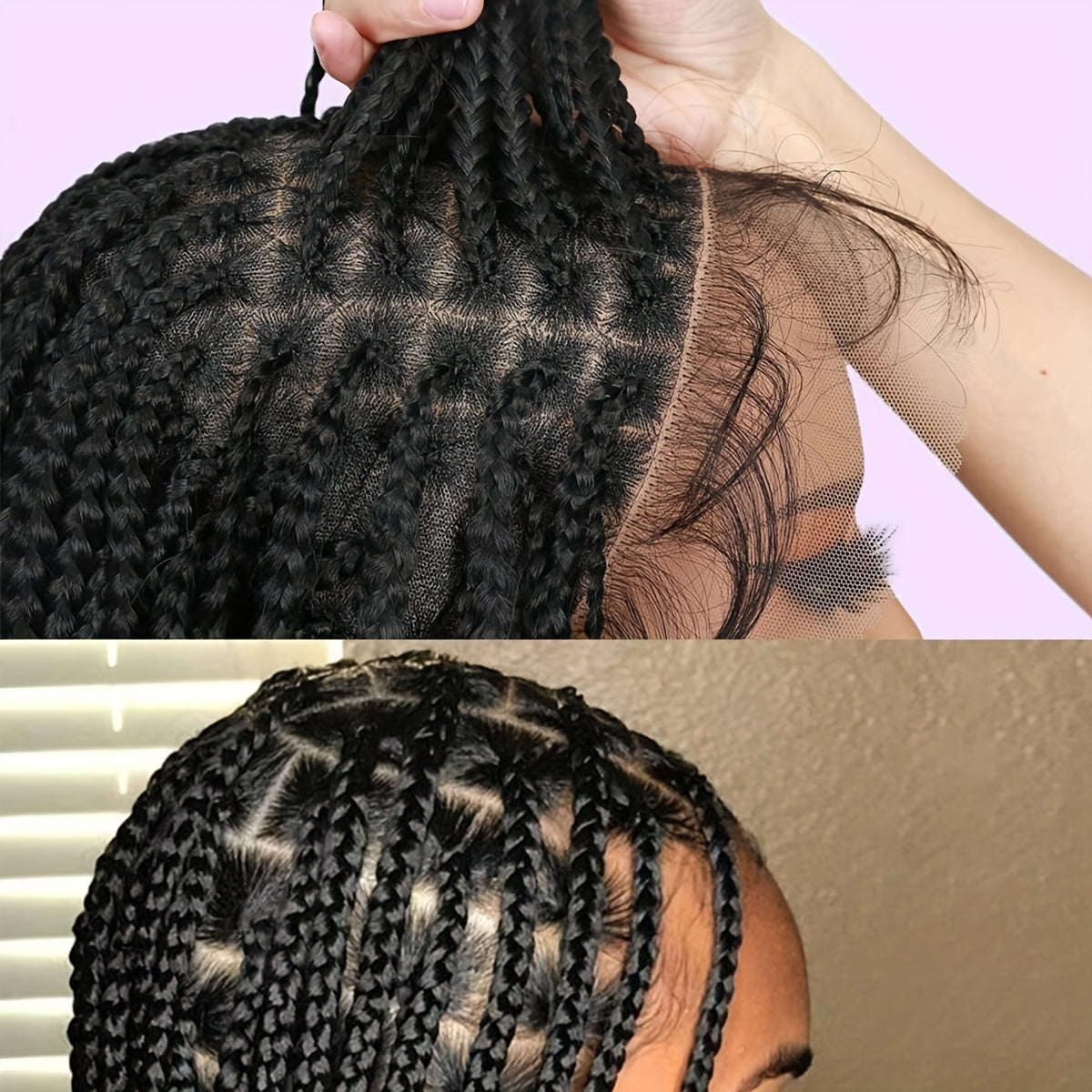 30 Inch Full Lace Braided Wig - Knotless Box Braids, Easy Wear, High-Temperature Fiber, Straight Hair, Elegant Style, All Occasions Wig|Straight Hair Wig|Easy Wear Wig