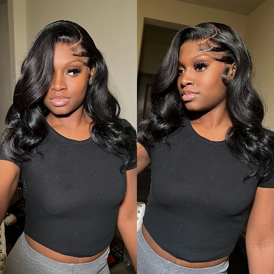 Elegant Body Wave Short Bob Wig - 13x4 Transparent Lace Front, 180% Density Brazilian Remy Human Hair Wigs for Women, Natural Look & Versatile Styling, Suitable for All Ethnicities, Short Hair Wig
