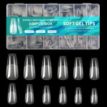 600pcs Soft Gel Nail Tips – Half Matte Clear Square Shape, Pre-Shaped Acrylic Extension Tips for Professional Manicures, Short Length Press-On Nail Art Kit