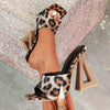 Women's Animal Print Elegant Daily Commute Comfortable Personality Grand Banquet Simple Tall Leg-Lengthening Square Toe Open-Toe Slip-On Unique High Heel Sandals Casual Fashion Elegance Versatile Women's Shoes