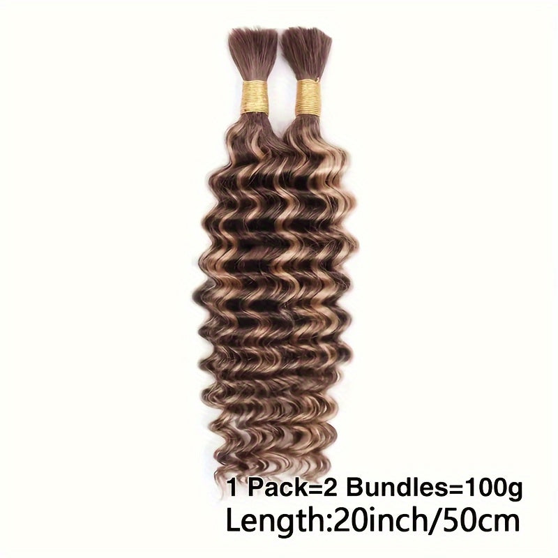 P4/27 Highlight Deep Wave Ombre Highlight Brown Bulk Soft Human Hair Bulk Deep Curly Ombre P4/27 Honey Blonde Bulk Hair Extensions Virgin Human Hair