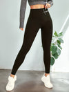 Women's Comfortable Slimming High Waist Yoga Pants Spring/Summer/Autumn High Elastic Solid Color Butt Lifting Compression Sports Tights Suitable for Outdoor Sports and Fitness with Letter Pattern