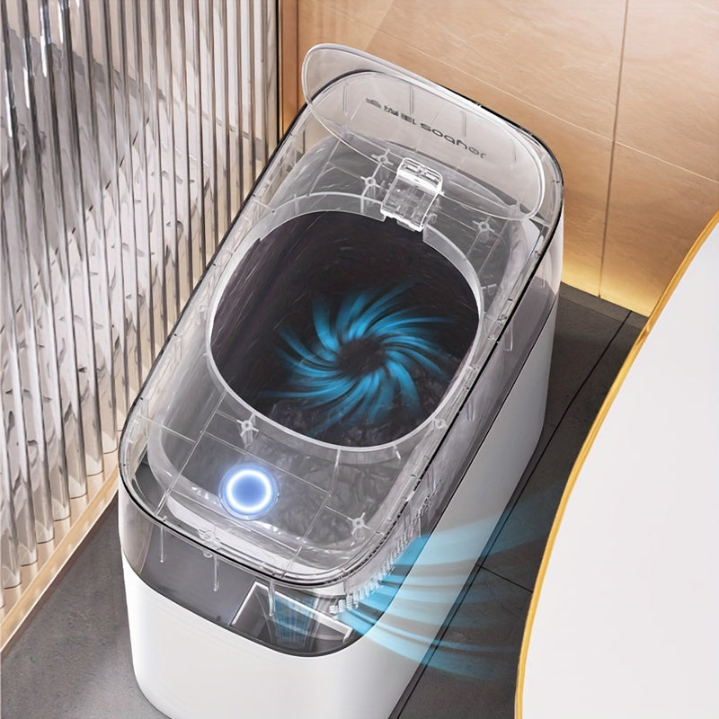 Bathroom Smart Touchless Trash Can - 4 Gallon Automatic Motion Sensor Rubbish Can with Lid Electric Narrow Small Garbage Bin for Kitchen, Office, Living Room, Toilet, Bedroom, RV