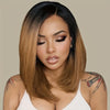 Chic Ombre Brown 12" Bob Wig for Women - Soft, Straight Synthetic Hair with Side Part, No Bangs | Natural-Looking, Easy to Style & Wear, High-Quality Shoulder-Length Wig, Versatile Hair Wig|Side Part Wig|Highquality Synthetic