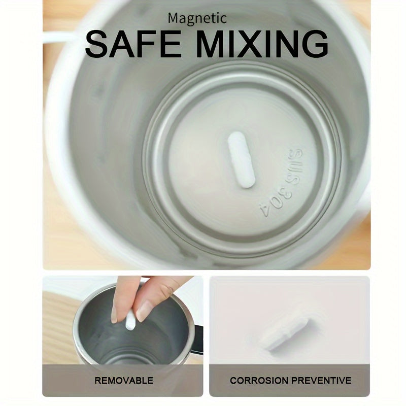 Portable Magnetic USB Rechargeable Self-Stirring Coffee Mug with Smart Temperature Display for Home & Office