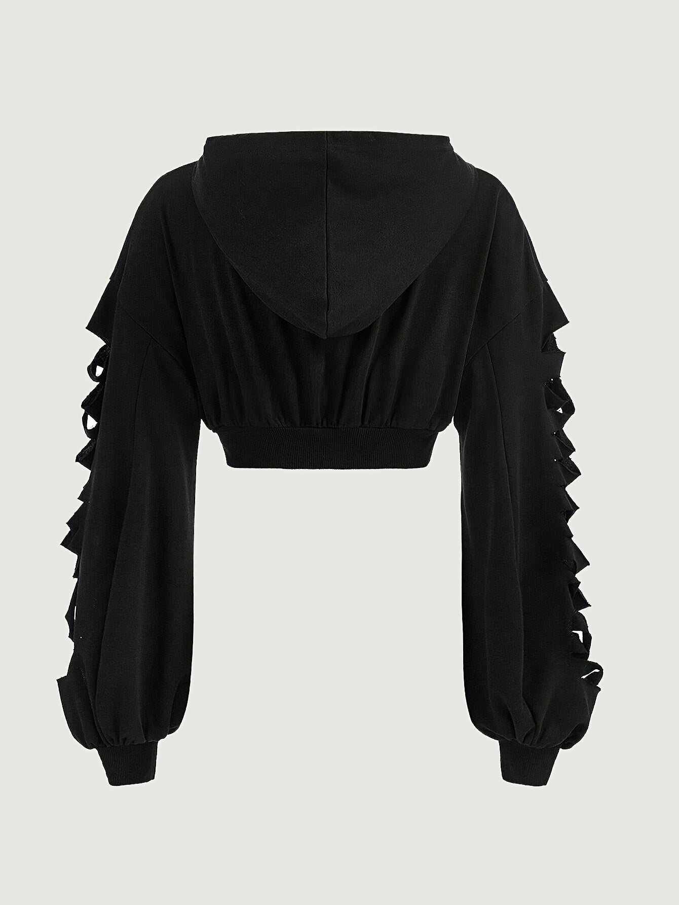 Machine Washable Polyester Print Halloween-Themed Hoodie for Women - Distressed Long Sleeve