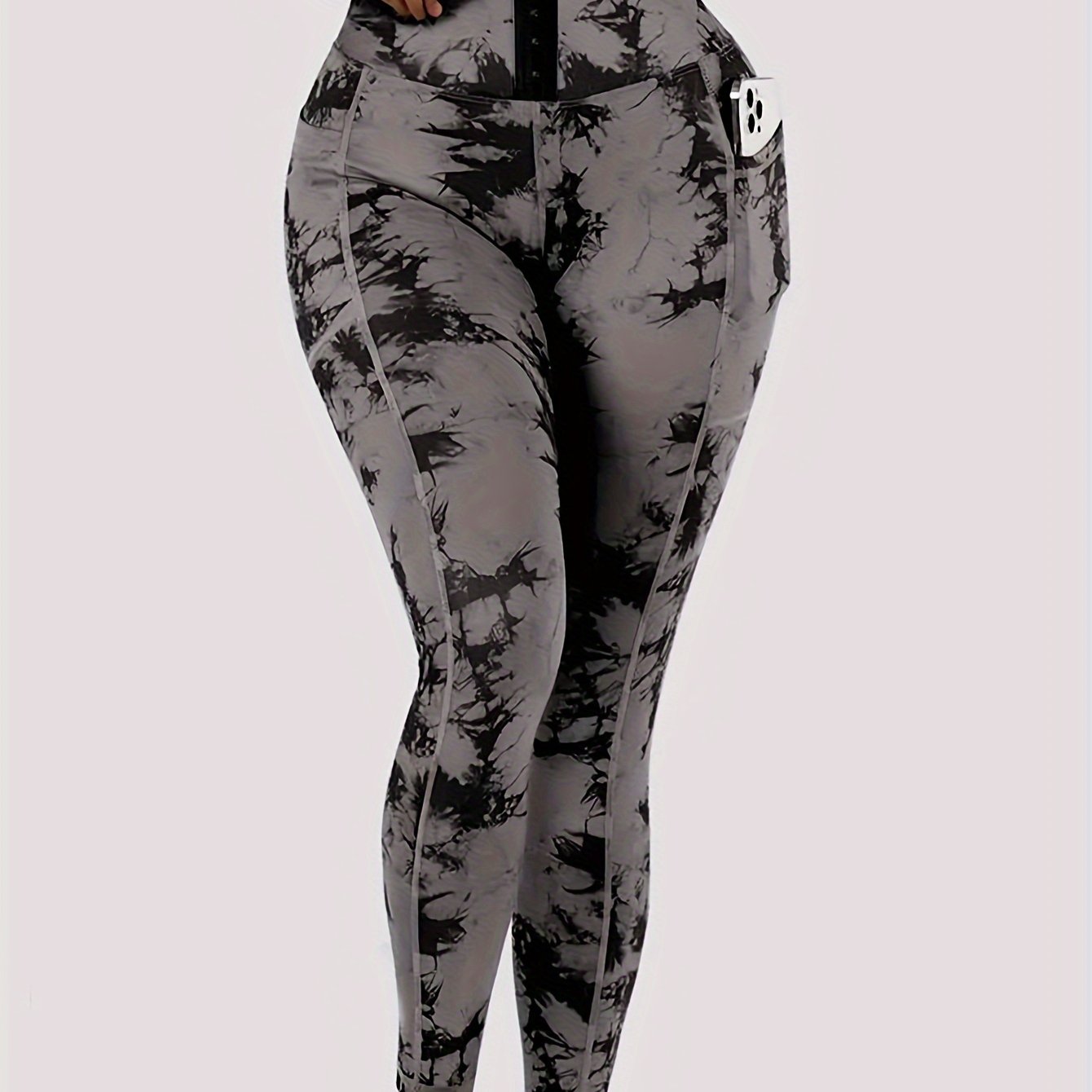 Tie Dye Tummy Control Fitness Gym Sports Leggings, High Waist Yoga Workout Running Butt Lifting Tight Pants, Women's Activewear Wide Waistband