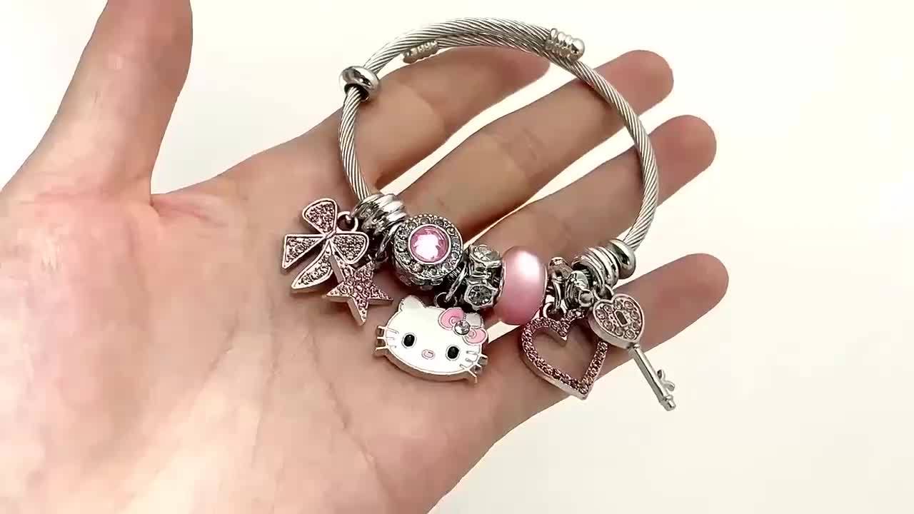 Sanrio Hello Kitty Bracelets, Creative Cartoon Bangles for Girls, Sweet Gifts for Girls