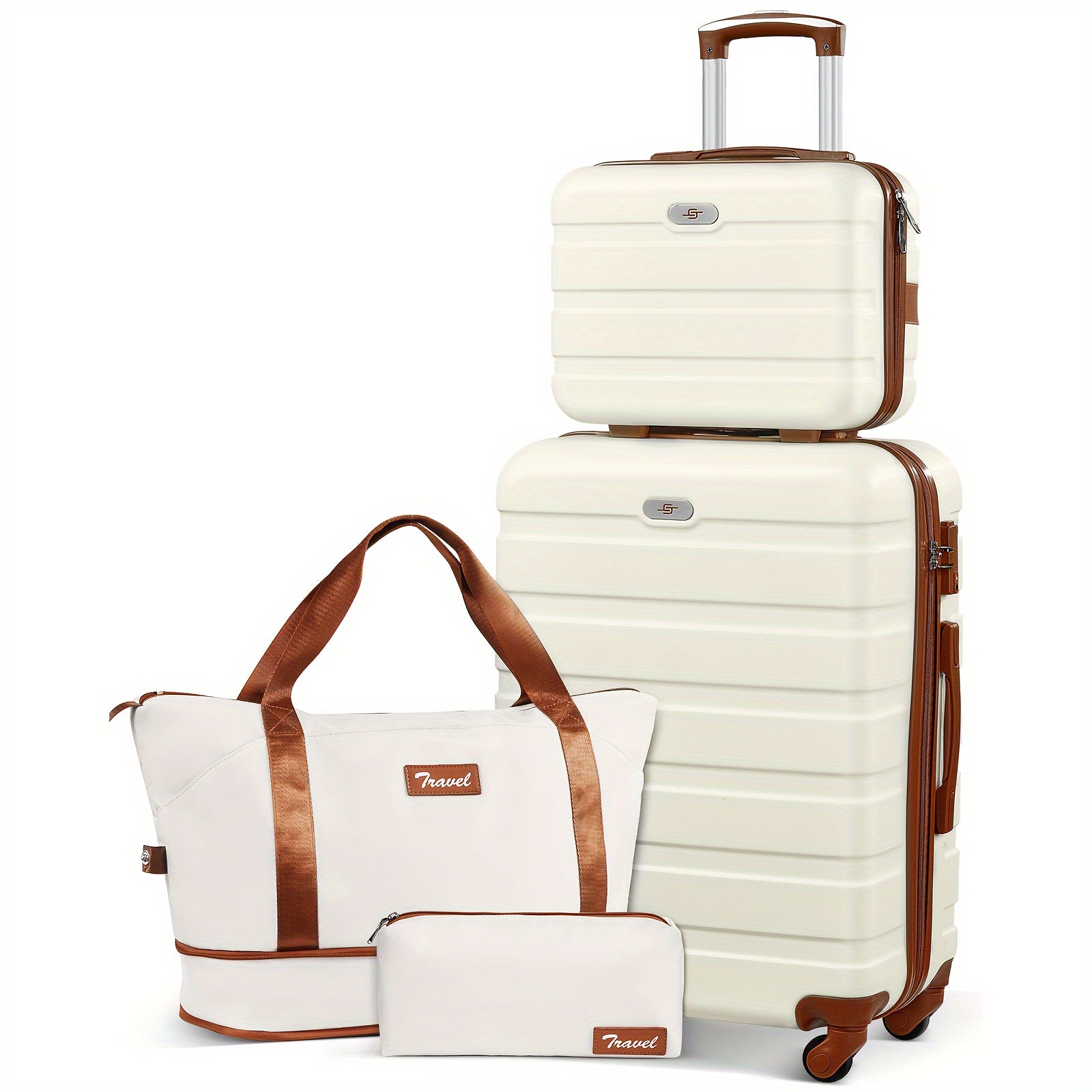 Luggage Suitcase Sets with Expandable Duffle Bags and Cosmetic Case Travel Set, Hardshell Lightweight Carry on and Checked Luggage with Spinner Wheels and TSA Lock