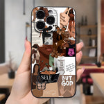 Art Aesthetic Phone Case for iPhone 16 11 15 14 13 12 Pro Max XR Plus Case Black Phone Cases Birthday Christmas Gifts for Women Teen Girls