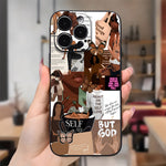 Art Aesthetic Phone Case for iPhone 16 11 15 14 13 12 Pro Max XR Plus Case Black Phone Cases Birthday Christmas Gifts for Women Teen Girls