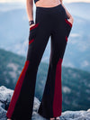 Plus Size Moon Print Flared Pants with Pockets, Casual Spring/Fall Women's Clothing