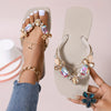 Japanese And Korean Trendy Women'S Fashion Square Head Luxury Diamond Flip Flops Outdoor Beach Flip Flops Home Flip Flops 20