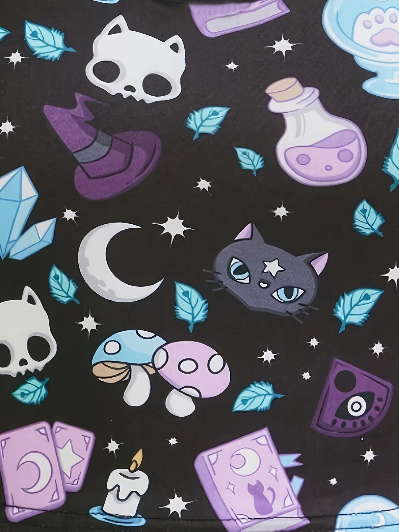 Cat & Mushroom Print Cami Top, Casual Sleeveless Cami Top For Summer, Women's Clothing
