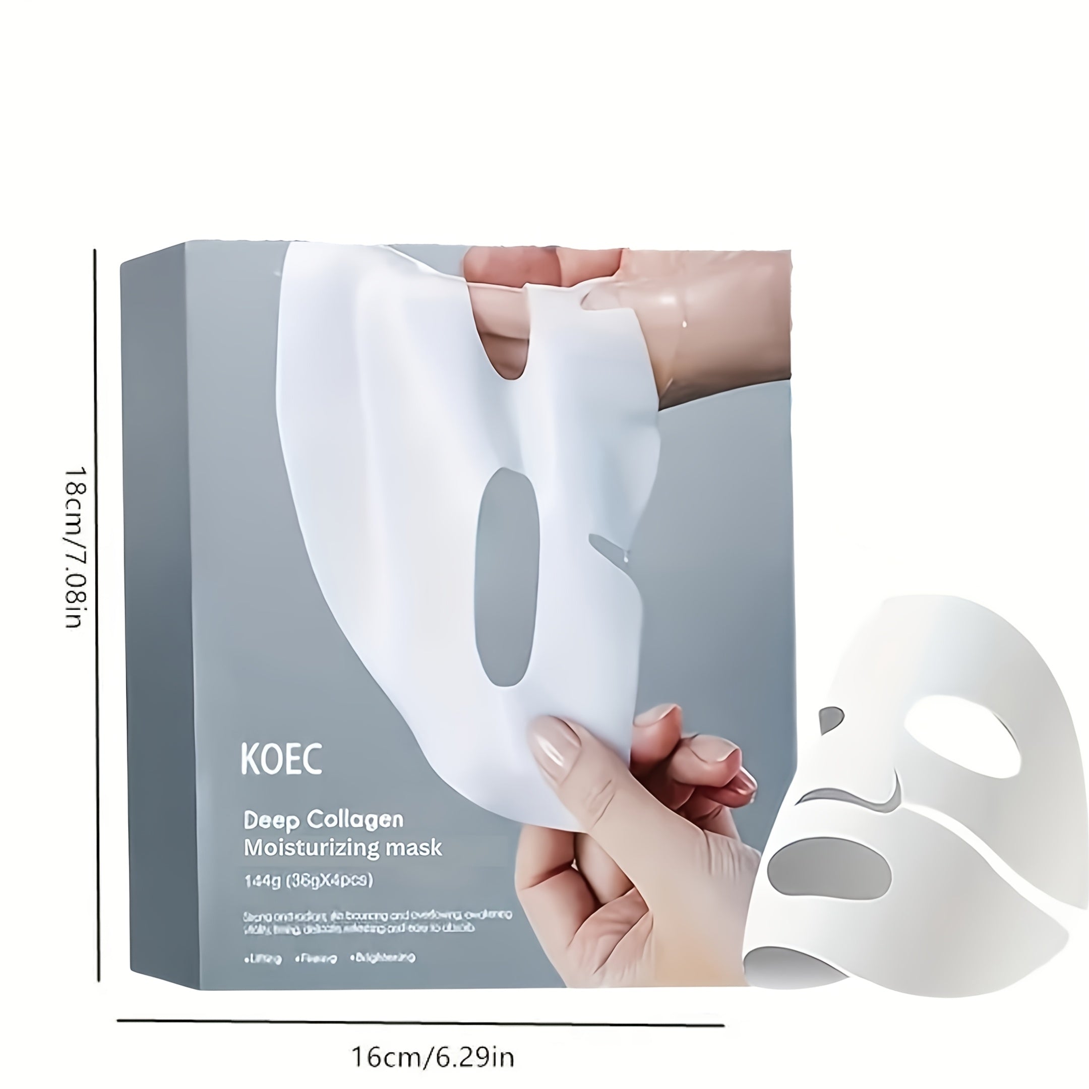 KOECE Hydrating Collagen Face Masks - 4pcs Overnight Firming & Moisturizing Treatment, Gentle & Non-Irritating for All Skin Types, Deep Hydration & Elasticity Boost, Fragrance-Free, Overnight Skincare | Gentle Skin Care | Sea