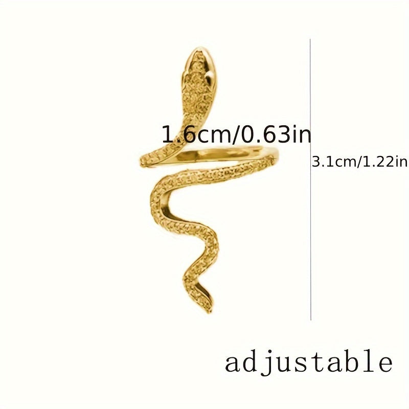 1pc/2pcs/set Women's Fashion Personality Ring, Light Luxury Imitation Zirconia Wrapped Small Snake Opening Adjustable Design Niche High-end Ring, Suitable For Gatherings, Parties And Dates, Women's Daily Wear, Perfect Holiday