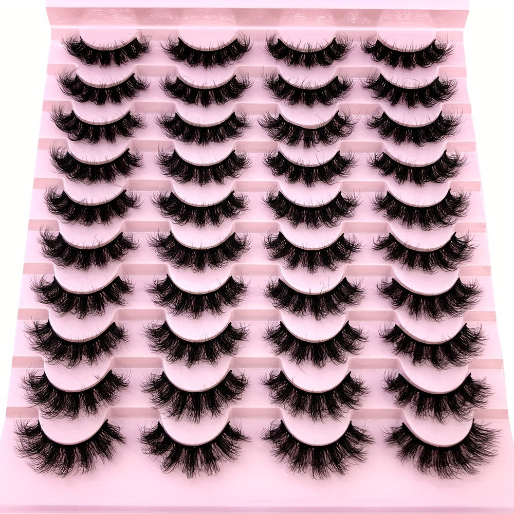 20 Pairs Handmade 3D Mink Eyelashes Set, Natural Fluffy Cat Eye Style, Reusable 0. 07mm Thickness, C/D Curl, 13-25mm Length, Beginner-Friendly False Lashes for Dramatic Makeup Looks