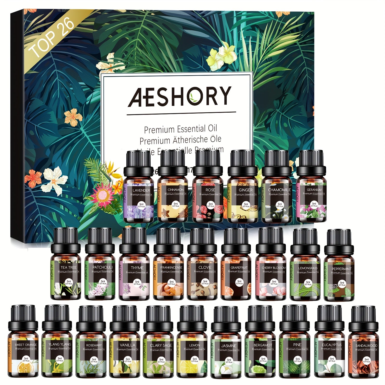 12pcs/20pcs/26pcs/32pcs Essential Oil Set, Suitable for Aromatherapy Machine, Humidifier, DIY Fragrance, Valentine's Day Gift, Holiday Gift for Friends, Lover, Girl, Lady, Family