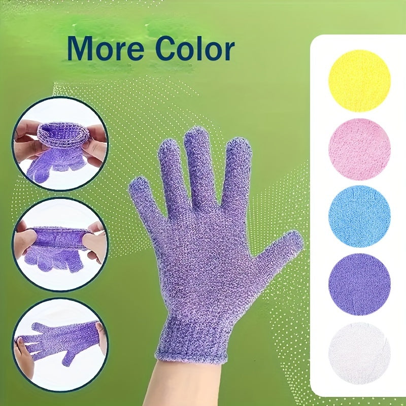 4pcs/8pcs/12pcs/20pcs Bathing Gloves, 100% Nylon Double-sided Exfoliating Gloves, Suitable for Beauty, Spa, Massage, Skin, Shower, Body Scrub, Bath Accessories, Also a Good Gift for Family Members, Random Color