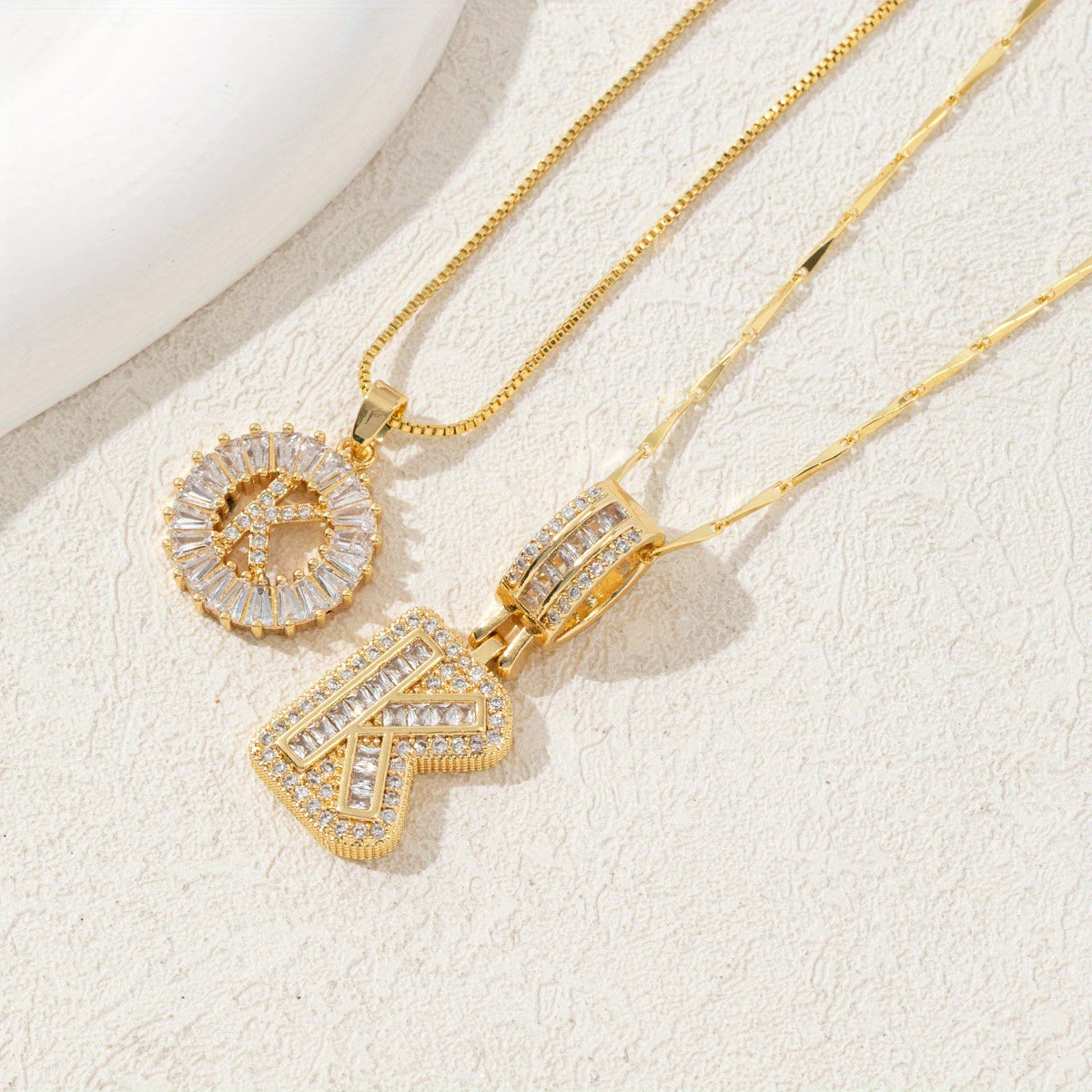 2 Packages of Initial Pendant Necklace, Letter Necklace with Adjustable 17 "-19" Chain, Valentine'S Day Gift, Suitable for Ladies And Girls