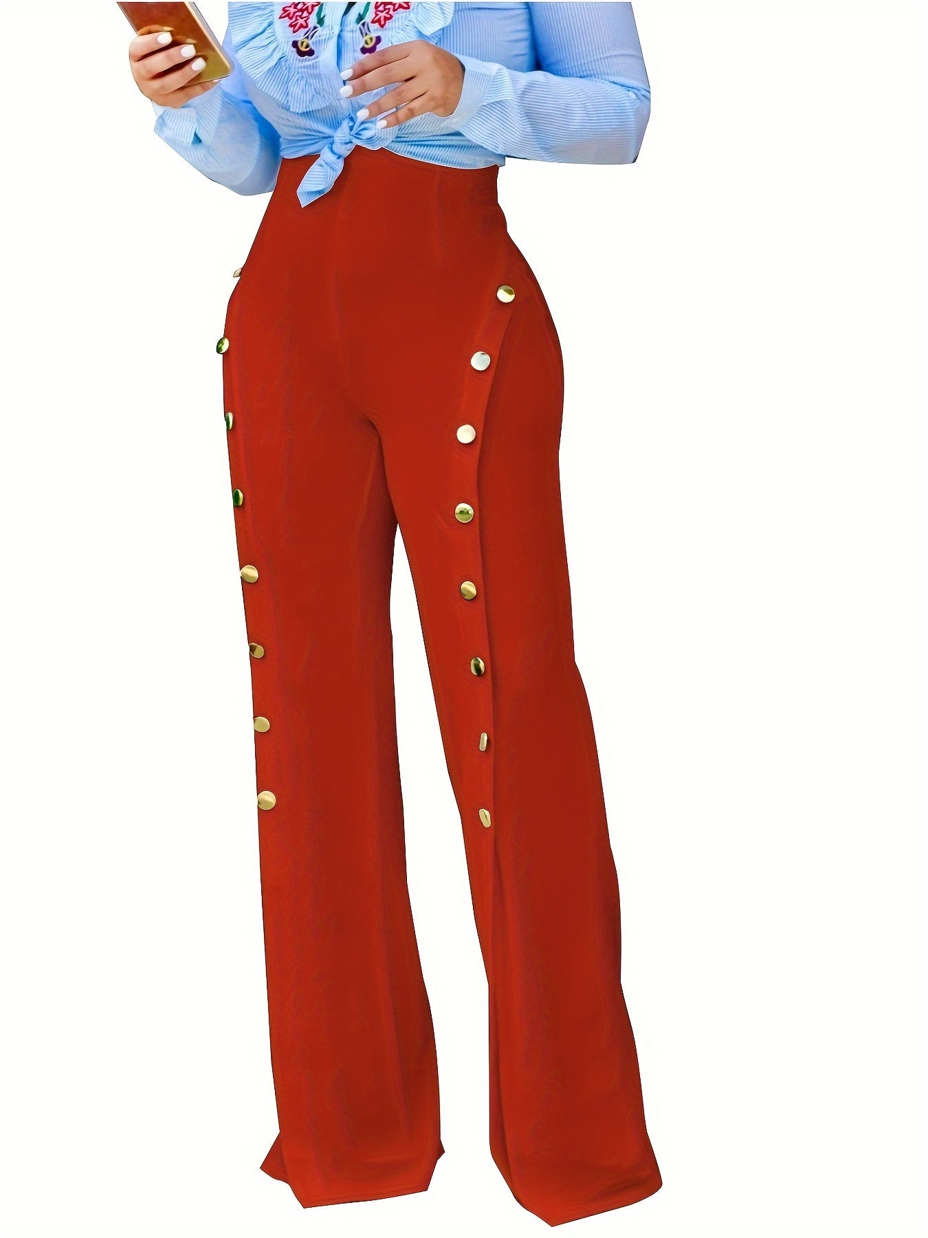 Women High Waisted Stretchy Bootcut Pull On Dress Pants For Women Casual Office Work Trousers