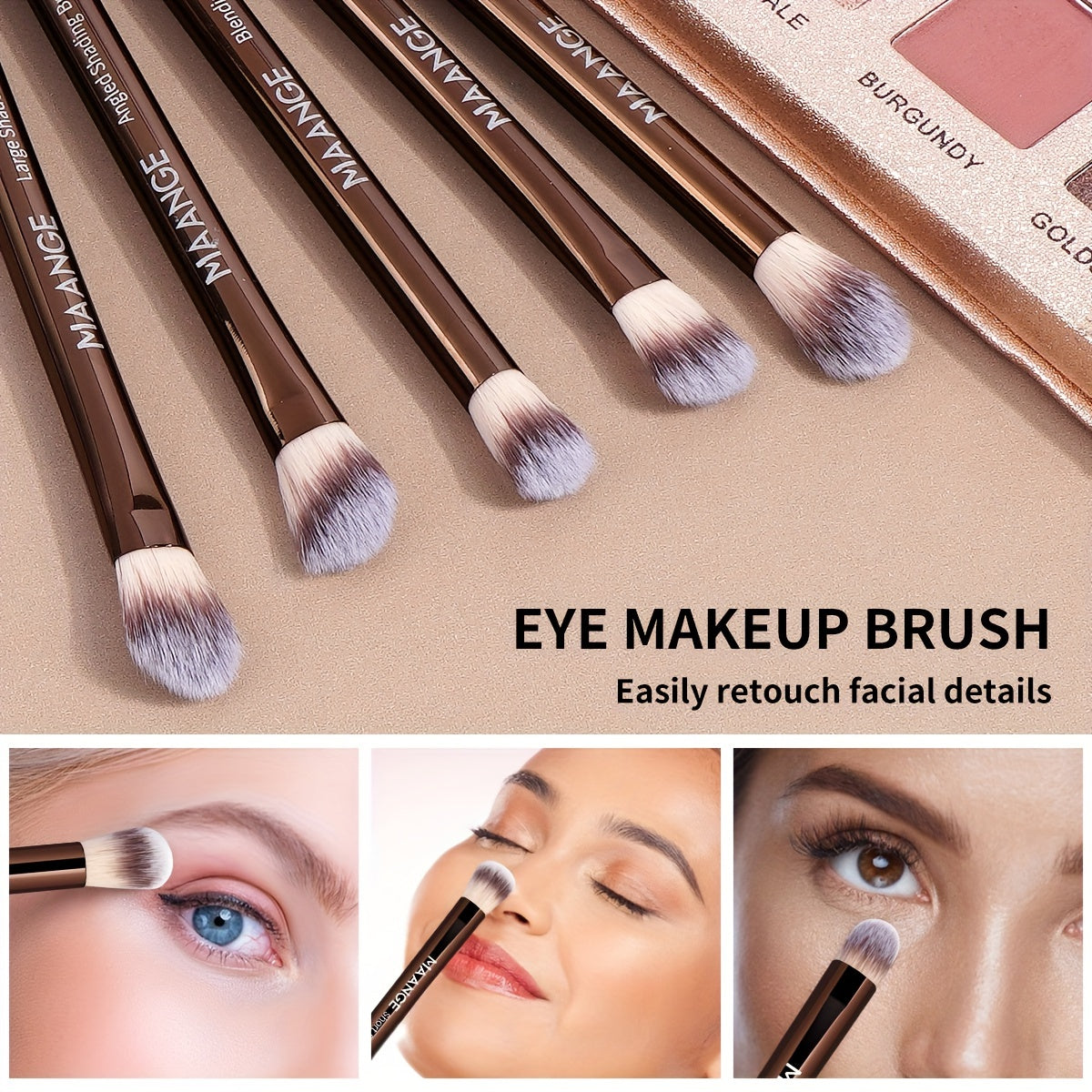 MAANGE 21-Piece Professional Makeup Brush Set, Includes 20 Aluminum Tube Brushes with Velvet Bag, Foundation, Contour, Powder, Blush, Eyeshadow, Eyelash, Browsing Brushes, Travel-Friendly, Unfragranced, Nylon Bristles, Metal