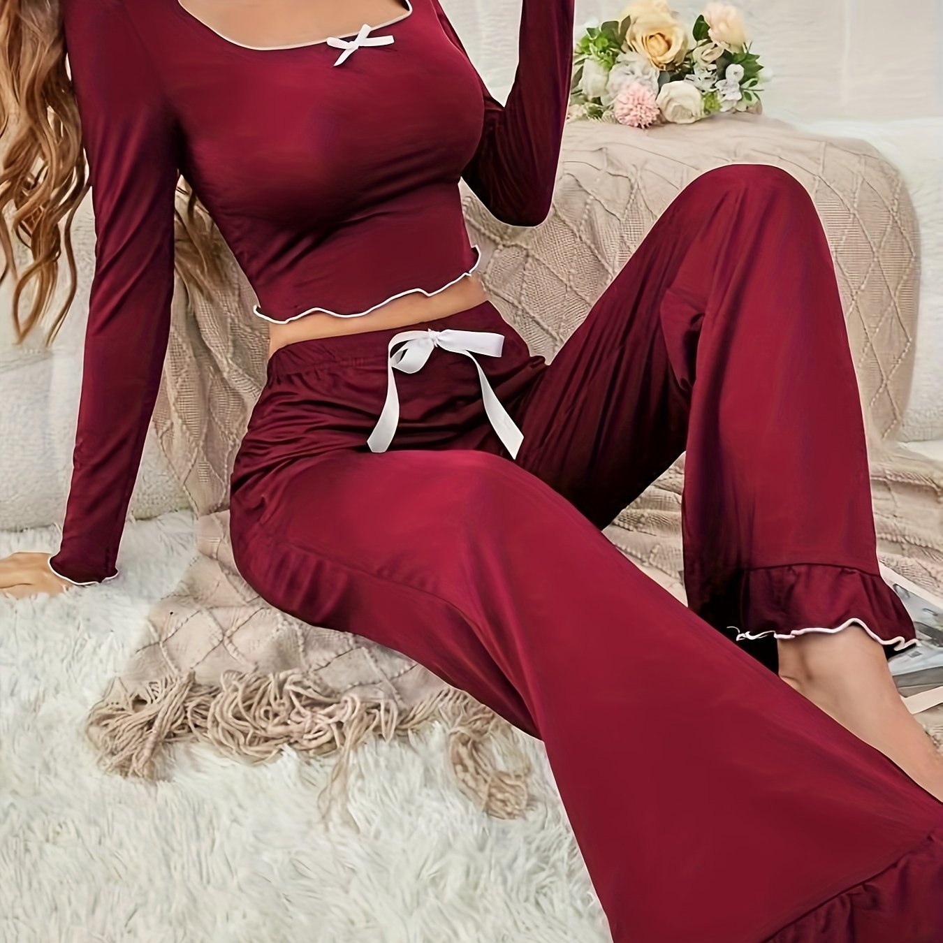 Women's Valentine's Day Red Trumpet Pajama Set