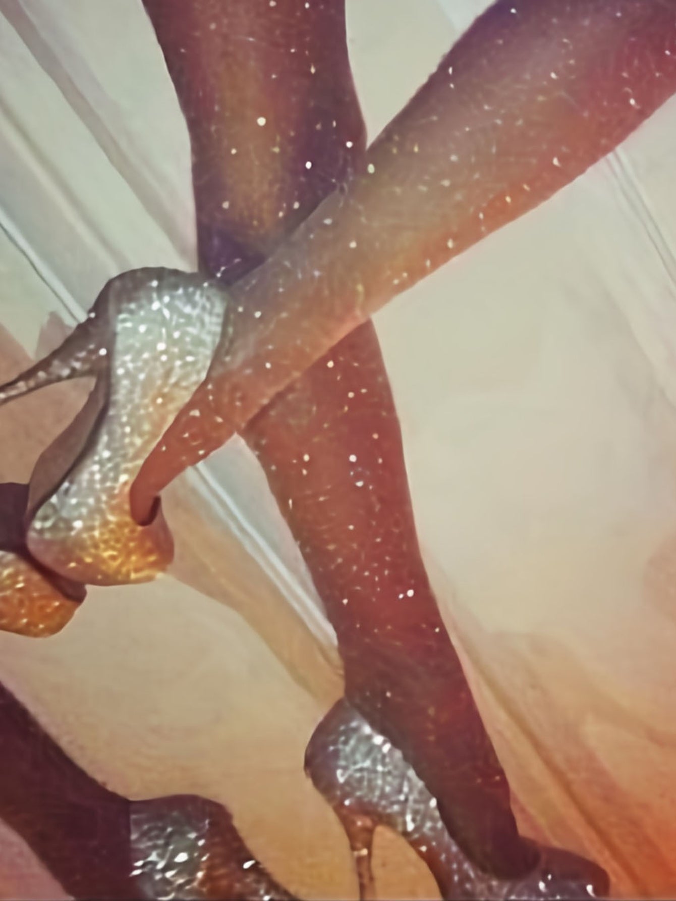 1 Pair Women'S Sparkling Rhinestone Sheer Pantyhose - Sexy Transparent Stockings, Polyester Blend, Solid Color, All-Season Hosiery for Adults