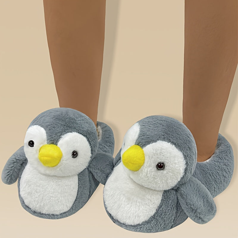 Casual Cartoon Penguin Slippers - Slip-on Fabric House Shoes Cozy Warm Winter Indoor Slippers for All Seasons