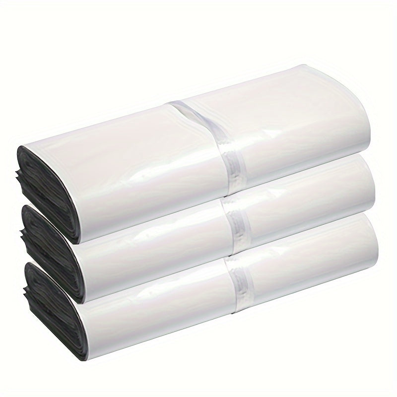 104-Pack 2mils White Poly Mailers - Thick Waterproof Shipping Envelopes, Large Size for Logistics & Packaging, Durable Clear Plastic with Black Sealing Strips, Poly Mailer Bags