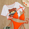 Women's Fashion Sexy Separated Swimsuit Beach Tie Bikini Three-piece Swimming Suit
