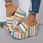 Women'S Sexy Strappy Wedge Sandals - Summer All-Season Open Toe High Heels with Rubber Sole, Fabric Upper & Lining, and Synthetic Insole, Strappy Sandals