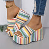 Women'S Sexy Strappy Wedge Sandals - Summer All-Season Open Toe High Heels with Rubber Sole, Fabric Upper & Lining, and Synthetic Insole, Strappy Sandals
