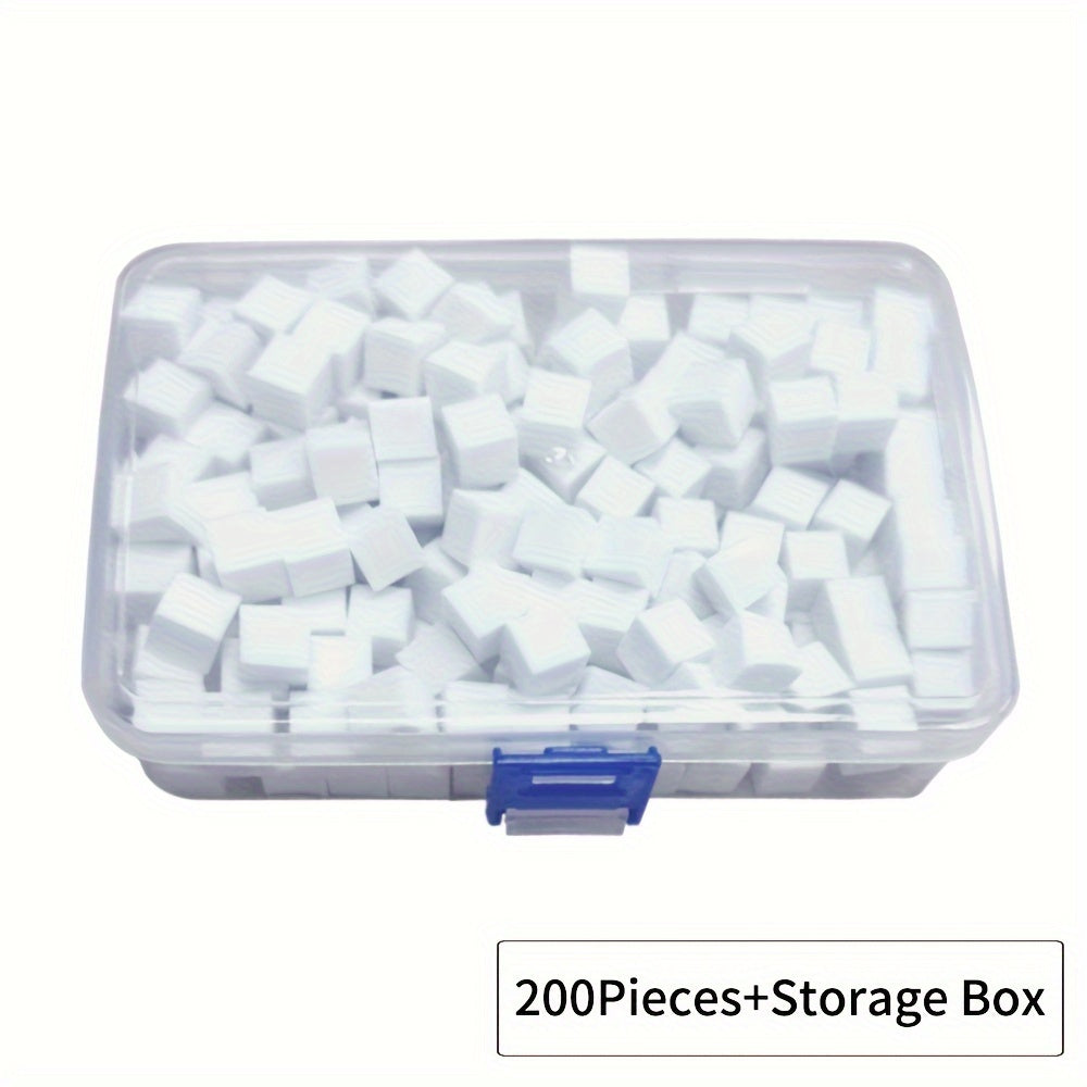 Mini Tofu Block Nail Art Sponge Set – Non-Absorbent Gel Gradient Blender with Nail Claw Grabber Pen Tool, Formaldehyde-Free Nail Accessories Kit