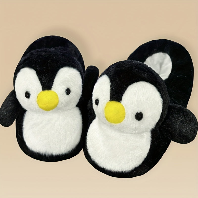 Casual Cartoon Penguin Slippers - Slip-on Fabric House Shoes Cozy Warm Winter Indoor Slippers for All Seasons