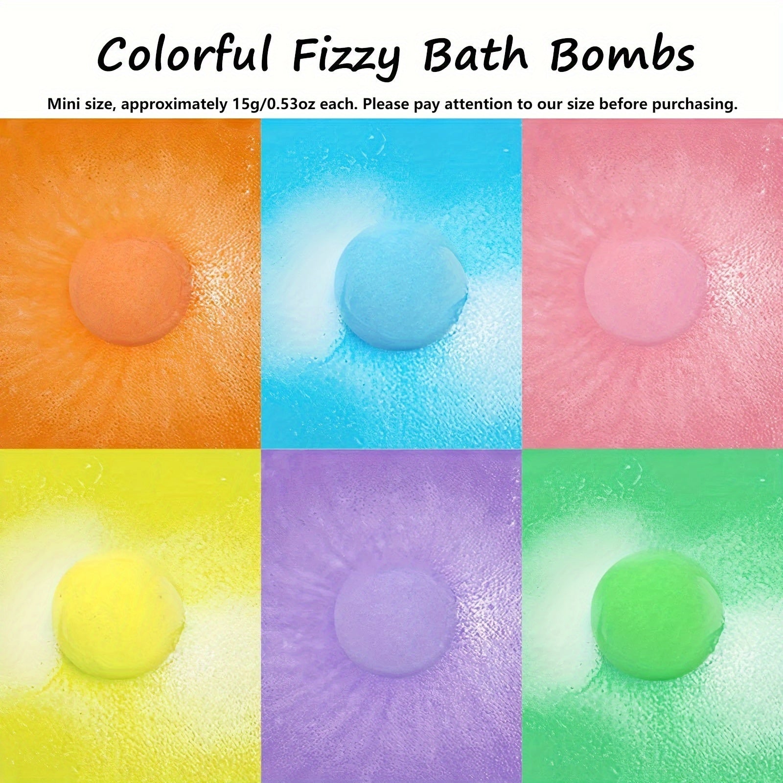 60pcs Mini Bath Bomb Gift Set - 6 Scents, 6 Colors, Perfect for Valentine's, Mother's Day & More - Ideal for Travel & Relaxation