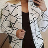 New Women'S Cardigan with Geometric Print Jacket