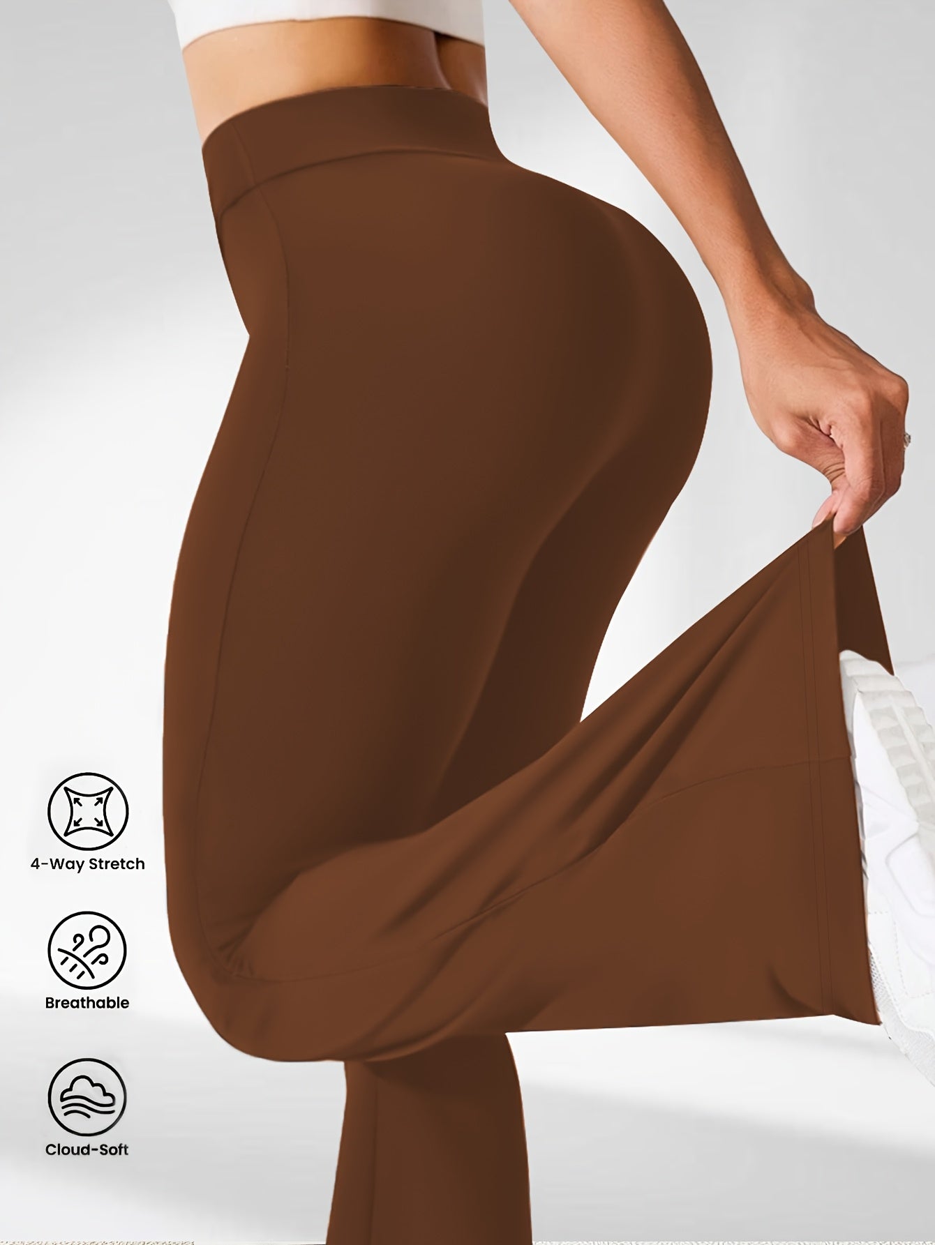 1 pair of Women's bootleg yoga pants, tummy control fitness leggings with non-transparent flared design