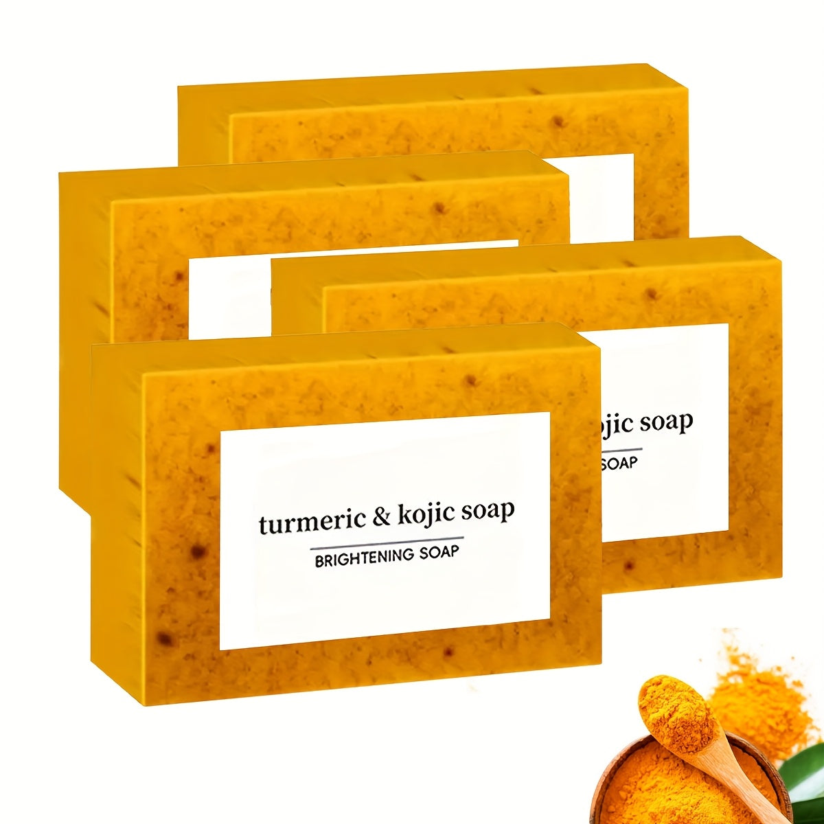 15pcs Turmeric And Kojic Acid Soap, Natural Turmeric Soap, Deep Cleansing for Face And Body, Suitable for All Skin Types, Perfect Gift