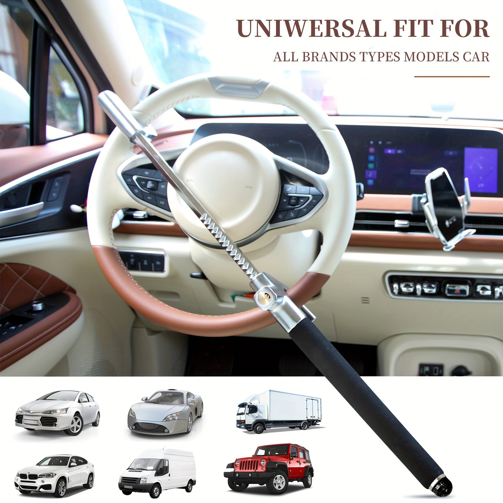 The Club Steering Wheel Lock - Universal Car Anti-Theft Device - Adjustable for Most Vehicles - For Car Owners - Deter Theft & Protect Your Vehicle - Ideal Gift for Car Enthusiasts