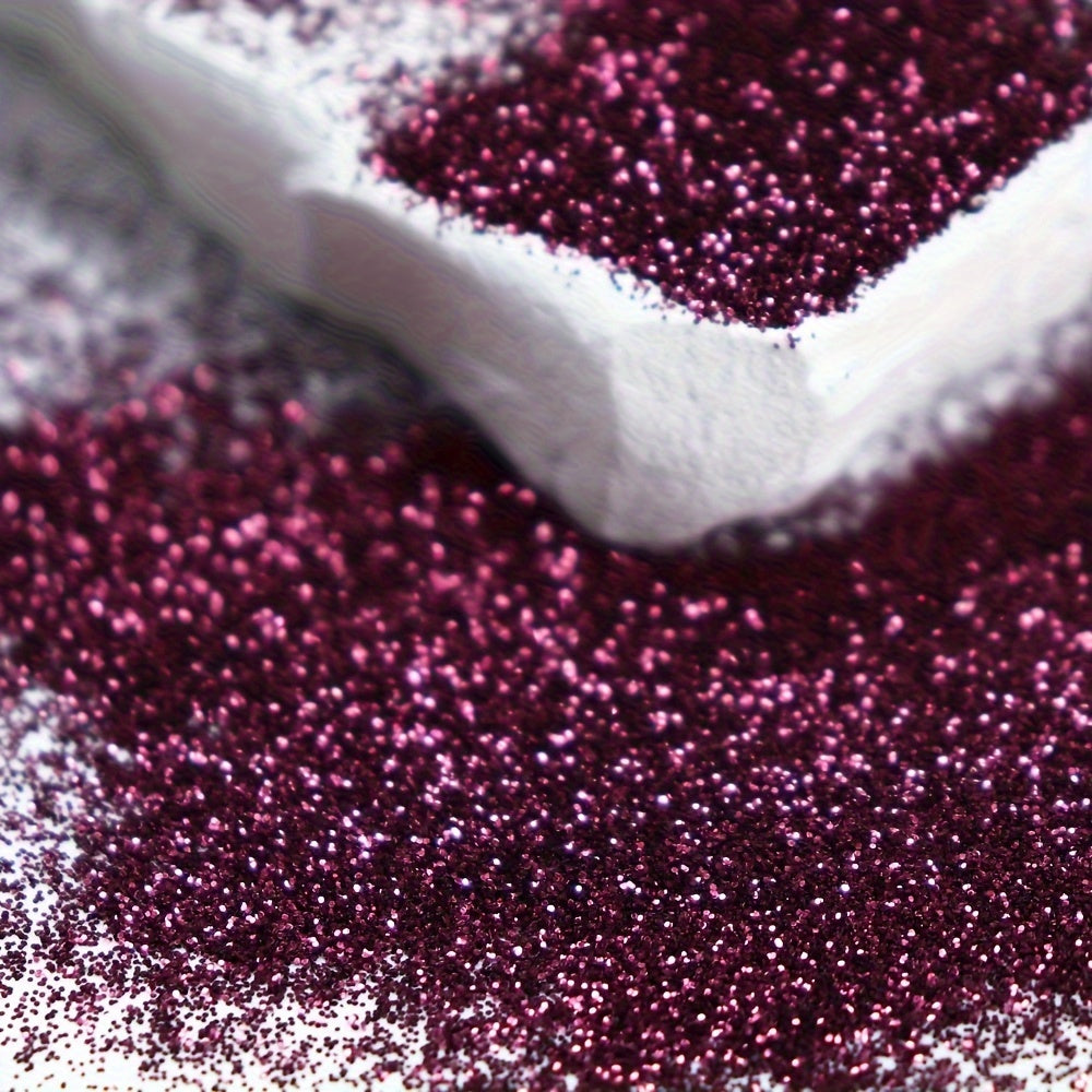 0.35oz Purple Shiny Nail Art Glitter Pure Colour Fine Powder 0.2mm Finely Chrome Pigment Accessories Fall Winter Nail Decoration